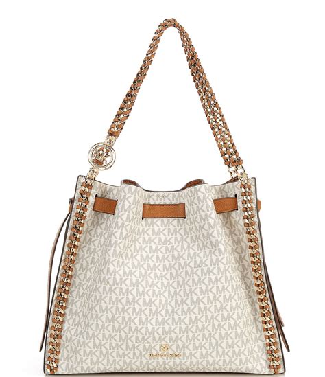 mina michael kors george brown|Mina Large Signature Logo Chain Shoulder Bag .